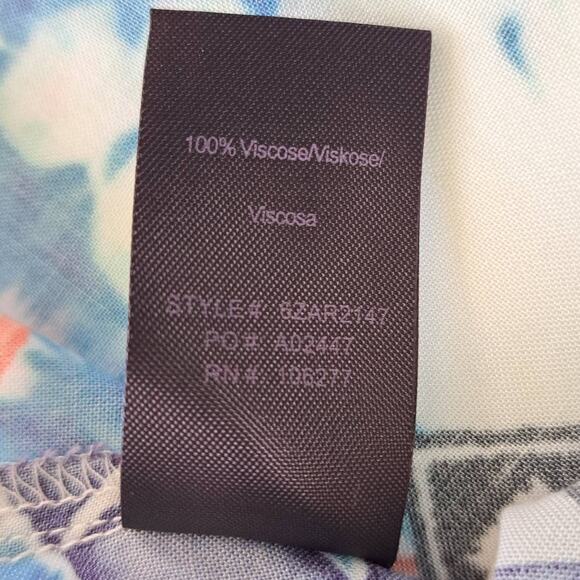 Hale Bob Fumiko Cold Shoulder Blouse Size Small Bell Sleeve Multicolor Boho - Picture 9 of 9